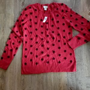 Small Old Navy red polka dot sweater NWT